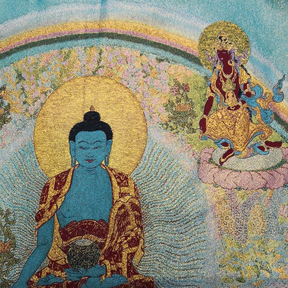 2019Nepalese collection of traditional Tibetan Buddhism Thangka Buddha paintings large size (90X60) silk brocade painting 00119 | Дом и сад