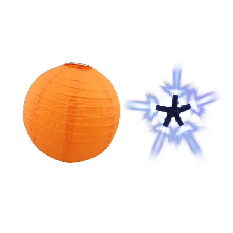 organge with LED 1 комплект 20 см 25 см 30 см фонарики из белой бумаги+ белый светодиодный фонарь лампы для папье Фестиваля Свадьбы рождества украшения - Цвет: organge with LED