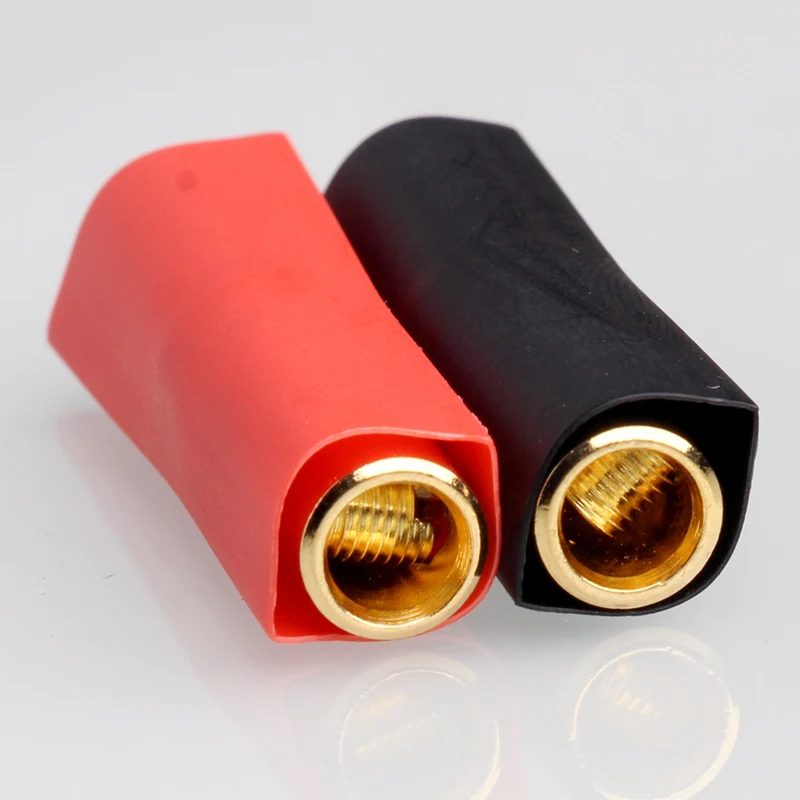 4 шт. медные прямые разъемы для музыкального аудио с термоусадочной