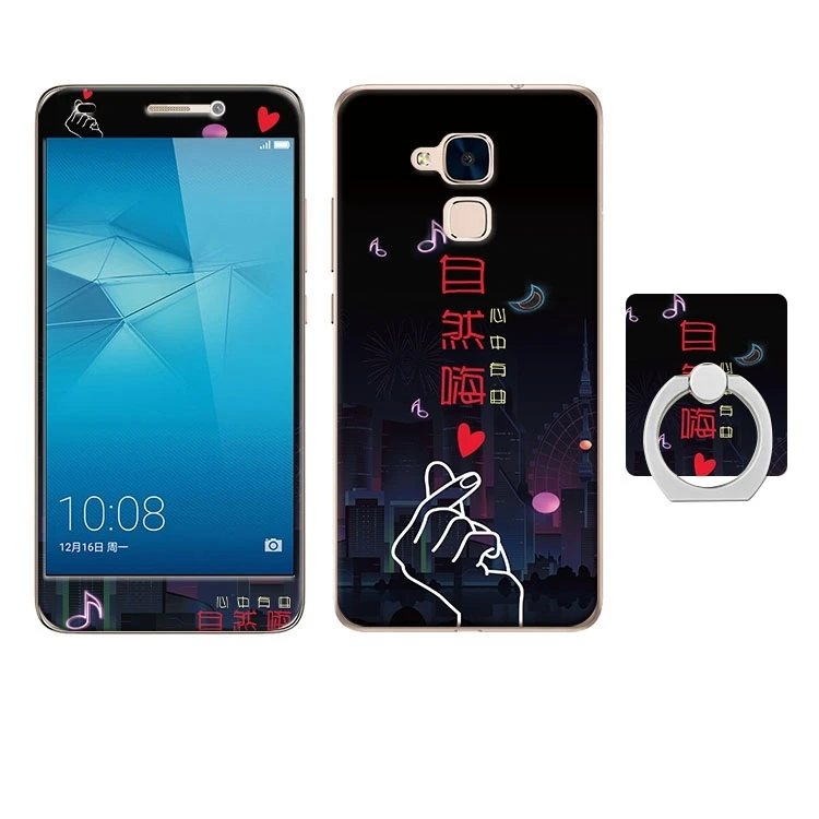 Мультяшный чехол для huawei Honor 5C, чехол с кольцом на палец, мягкий силиконовый чехол для huawei Honor 5C GT3, чехол из закаленного стекла
