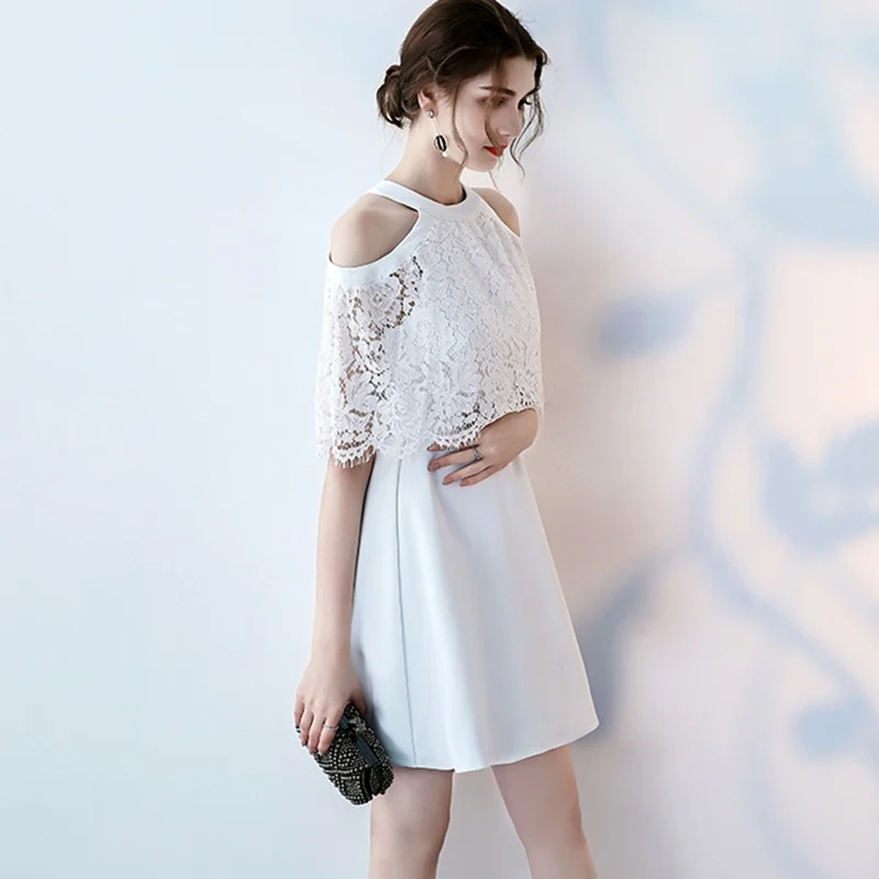 Белое платье на бретельках короткое ТРАПЕЦИЕВИДНОЕ для выпускного вечера