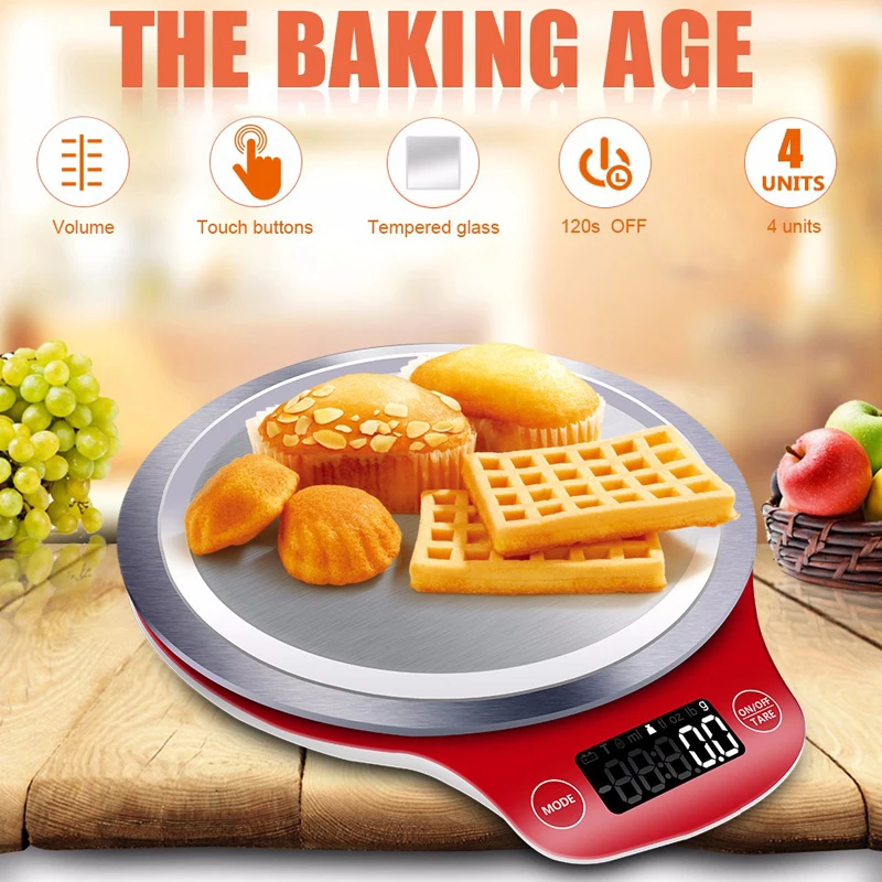 Кухонные мини-весы, цифровые граммовые электронные инструменты для измерения баланса металла, паллет, еда, диета, точный ЖК-дисплей 5 кг/1 г