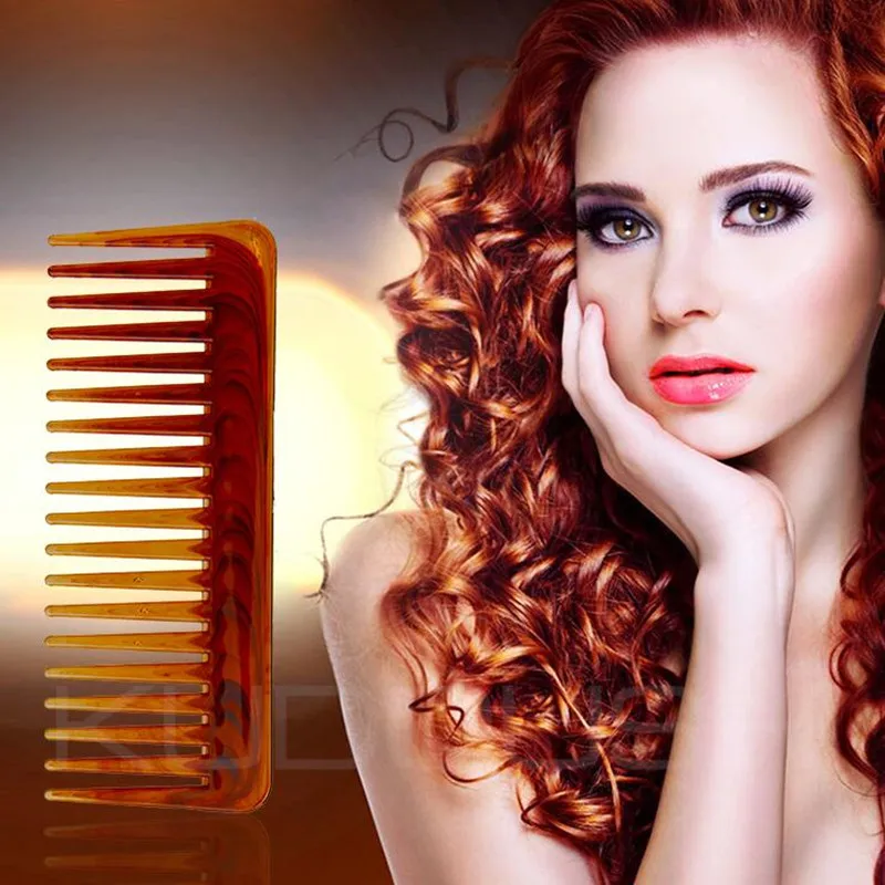 1 шт. Новый Янтарный широким гребнем с большим голову назад волос Стиль гребень