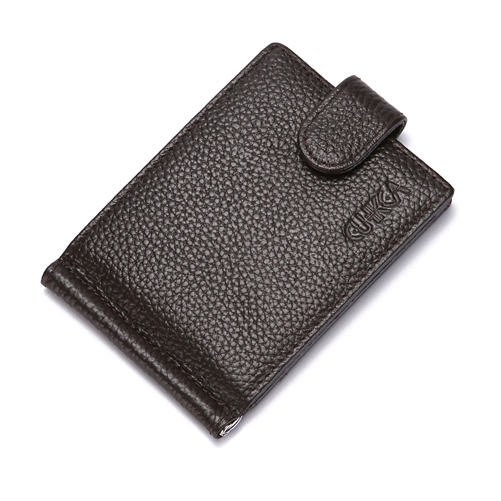 Черный кожаный мужской кошелек с защитой от кражи RFID Короткий Мужской отделением