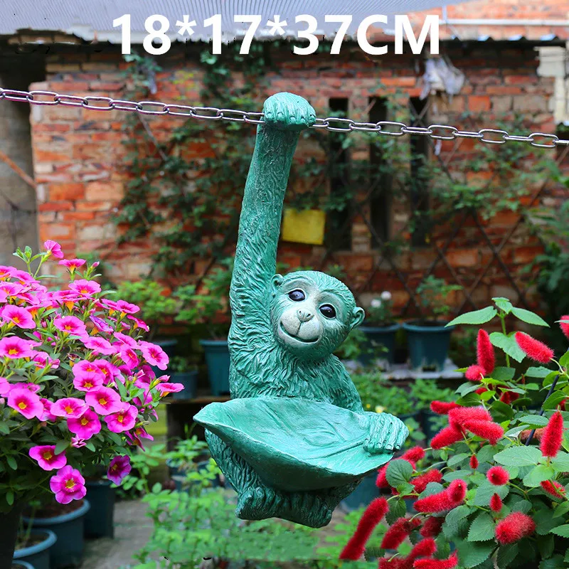 Украшение для двора уличная садовая полимерная длинная ручка обезьянка