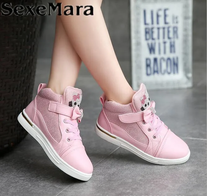 Sexemara/Новая детская Hello Kitty Спортивная обувь модные детские туфли на плоской