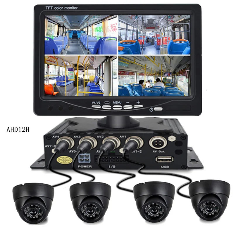 7 inch AHD12H QXNY DC12V-24V " ЖК-дисплей 4CH видео вход Автомобильный видео монитор для фронтальной камеры заднего вида камера Quad split экран 13 Режим дисплей SD MDVR - Цвет: 7 inch AHD12H
