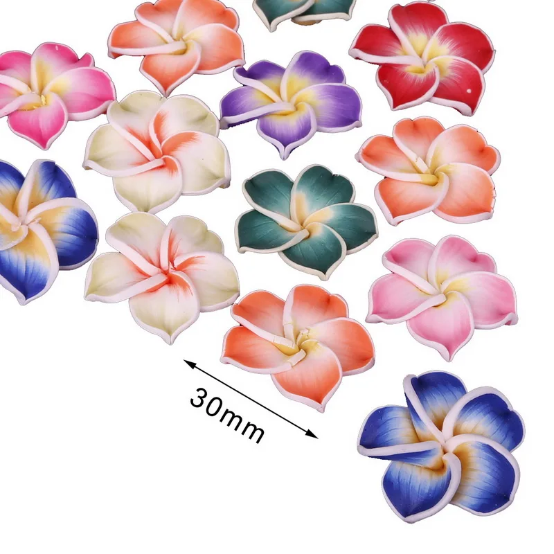 5pcs 30x12mm NiceBeads ручная работа мягкая полимерная глина Fimo модный цветок DIY ожерелье браслет украшение для волос изготовление ювелирных изделий и ремесло Dec - Цвет: 5pcs 30x12mm