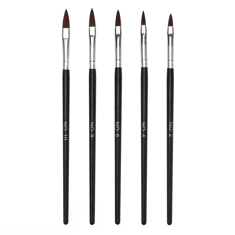 5 шт. акриловая кисть для дизайна ногтей ручка рисования цветами УФ-гель кисти