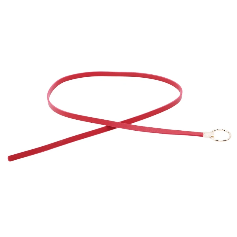 Кожаные ремни для женщин круглый тонкий ремень с пряжкой дизайнерский брендовый