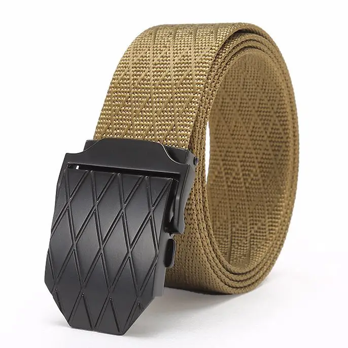 Brown Belt 6 цветов, антисептический Тактический длинный ремень, черная цепочка на джинсах, сетчатая металлическая пряжка, эластичный настоящий нейлоновый холщовый пояс, мужской подарок - Цвет: Brown Belt