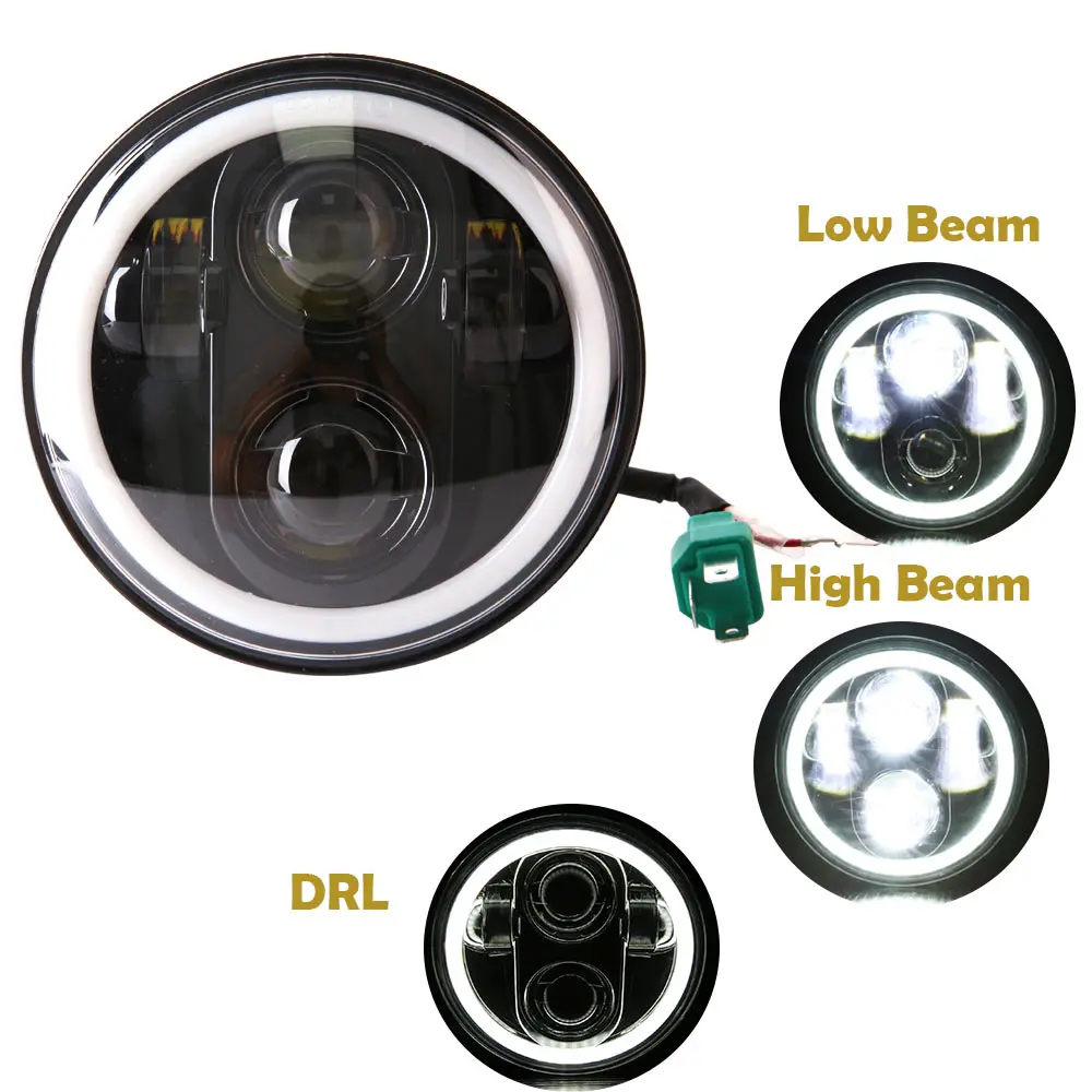 40w with DRL B 5,7" 5 3/4 светодиодный фара мотоцикла для Sportster 1200 XL1200L пользовательские XL1200C 883 XL883 883L XL883R 48 черный H4 - Цвет: 40w with DRL B