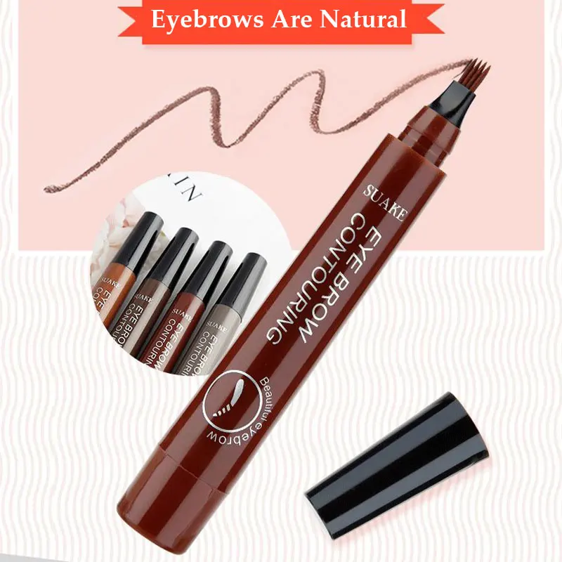 Микроблейдинг тени для бровей 4 кончика жидкая ручка тату 5 цветов макияж краска