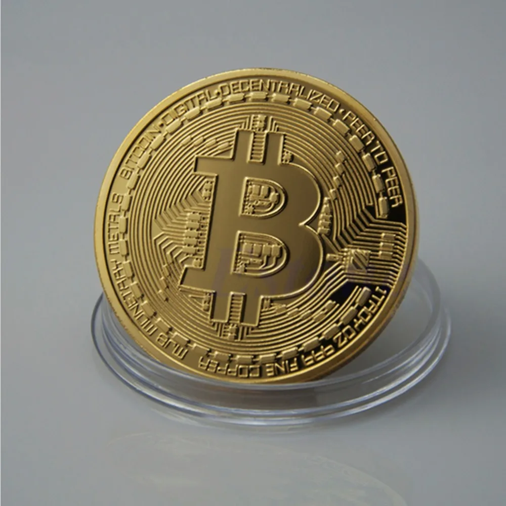 1 x редкий позолоченный 1oz Биткойн коллекционный подарок арт-коллекция монет BTC