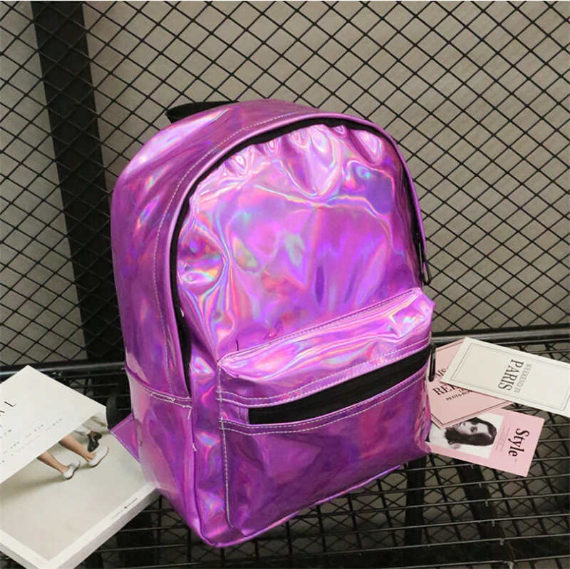 Женский модный рюкзак с лазерным рисунком дорожные вместительные Школьные Сумки