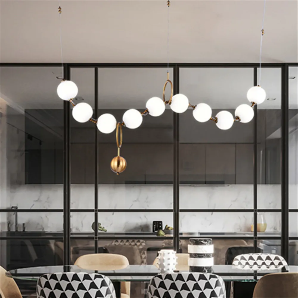 Скандинавские люстры LED blub стеклянная подвеска Новинка цепочка лампа бар магазин