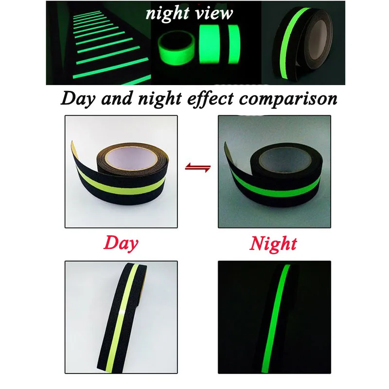 2ps 5cmx5m Reflective Warning Tape Danger Caution Barrier Remind Work Safety Protection Adhesive Tapes Marked Stairs Floor DJD01