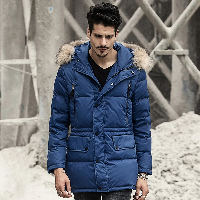 90% белые куртки на утином пуху мужские толстые теплые зимние для мужчин