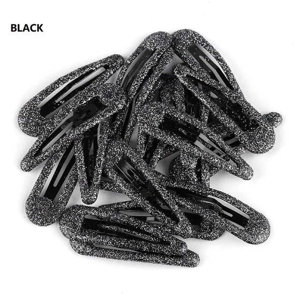 black 20 шт. блестящие заколки для волос, заколки для волос для детей, Детский зажим для волос, заколки для волос для маленьких девочек, аксессуары для волос, милые металлические заколки 5 см - Цвет: black