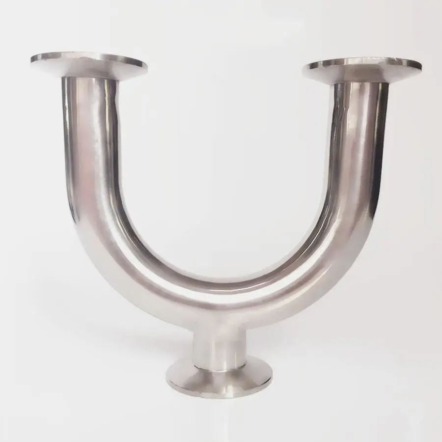 

45mm 1.75" Pipe OD 2" Tri Clamp U Shaped Return Bend 3 Way SUS 304 Stainless Sanitary Fitting Spliter Homebrew Beer