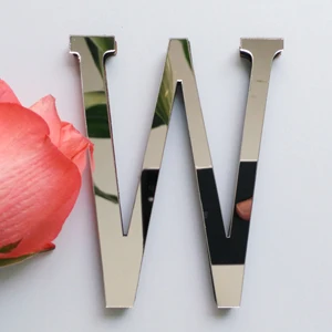 W Новые diy настенные наклейки 3d наклейки акриловые украшения свадебный подарок любовные буквы декоративный Алфавит Настенный декор - Цвет: W