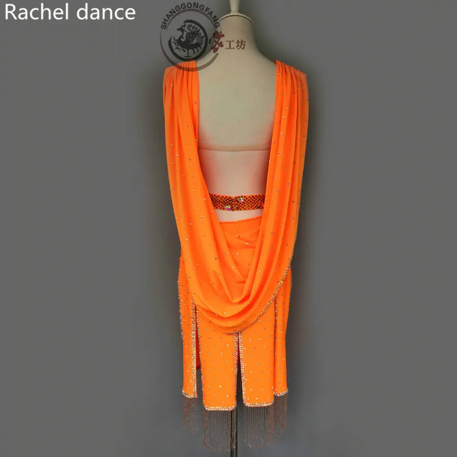 Новое поступление соревнование бахрома двойной v-образный вырез платье для