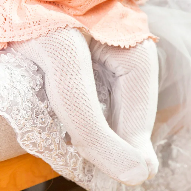 Тонкие хлопковые сетчатые колготки для девочек на весну и лето маленьких детские