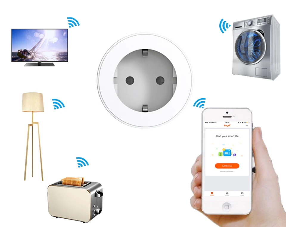 Wi-Fi умная розетка Мощность Plug Универсальный ЕС Стандартный Outlet работы с Amazon Alexa и Google дома для Умный дом