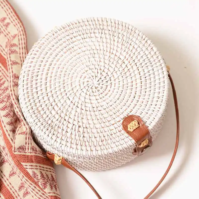 FGGS-летняя Плетеная соломенная сумка из ротанга коричневая черная белая пляжная в