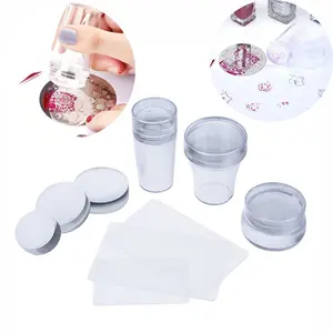 Инструменты для дизайна ногтей штемпель для тиснения, силиконовая головка 3 разных набор размеров, штамп для ногтей, силиконовый штамп для желе