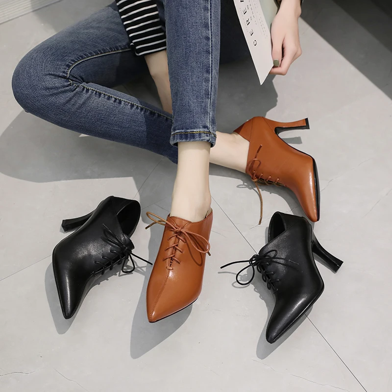 Лидер продаж Женская обувь Сезон весна осень Кожаные туфли лодочки Длина 22 25 см