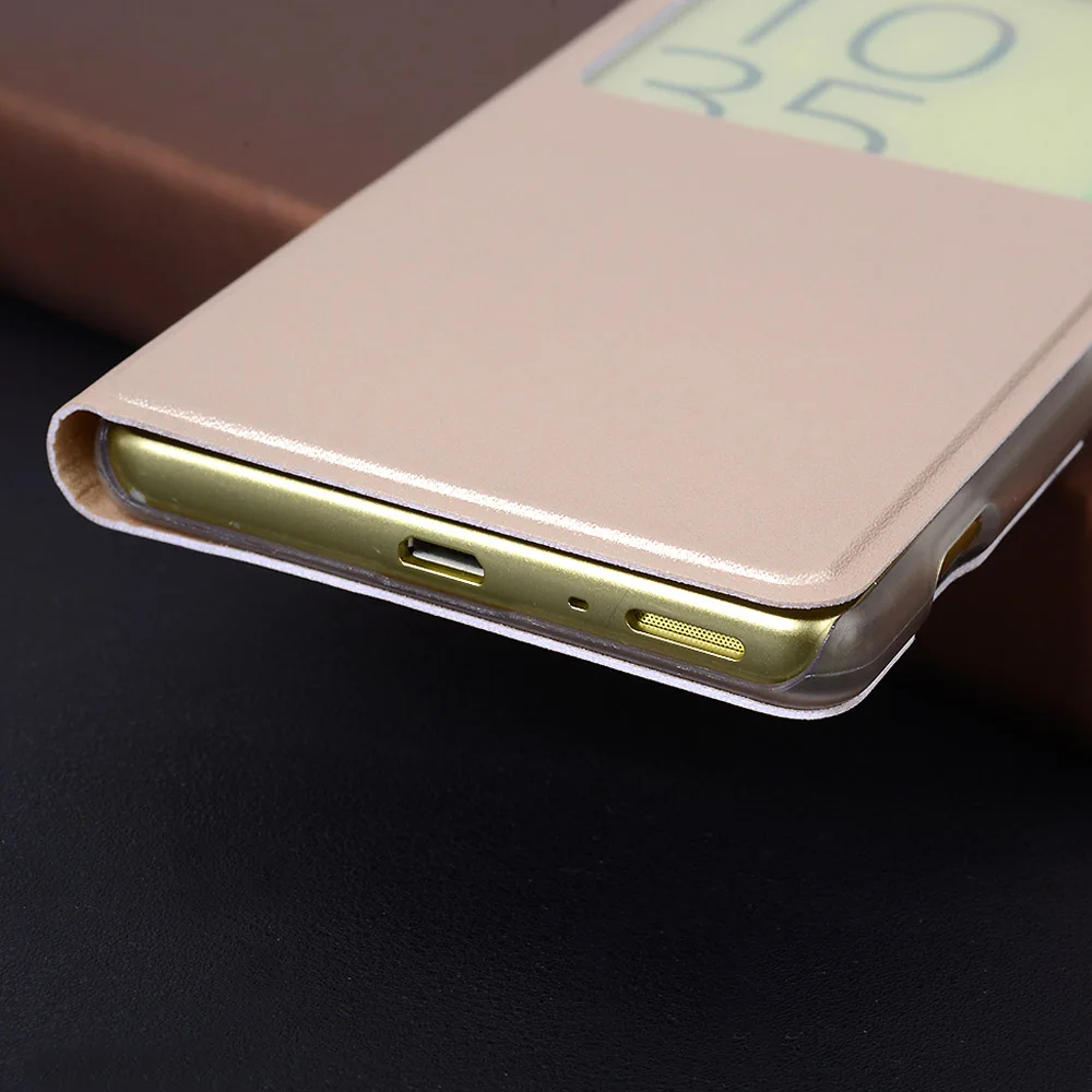 Кожаный чехол-книжка для sony Xperia XA XperiaXA sony XA F3111 F3113 F3115 Dual F3112 F3116 чехол для телефона с прозрачным окошком