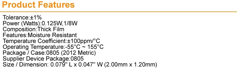 MCIGICM 500 шт. 1% 0805 smd резистор проволочного чипа резисторы 0R-10M 1/8 Вт 1K 4,7 K 5,1 K 10K 22K 47K
