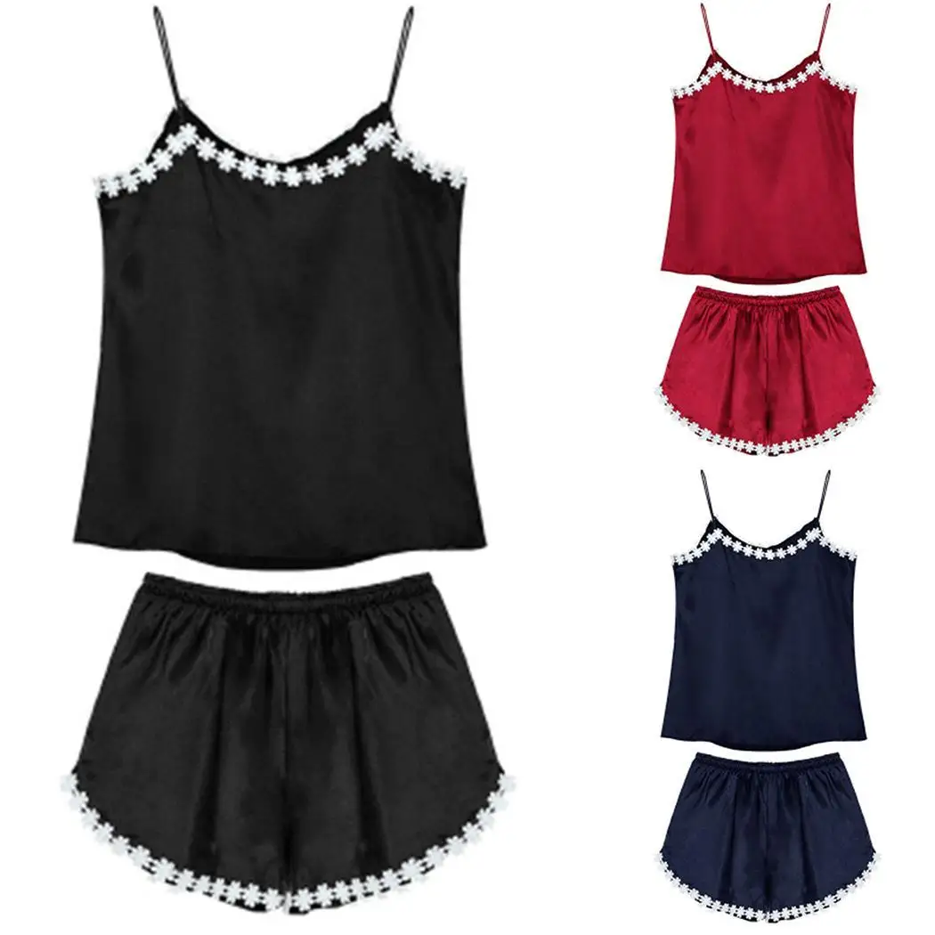 None цветочный Комплект слинг модные пижамы Лоскутная Талия Высокая o-образным