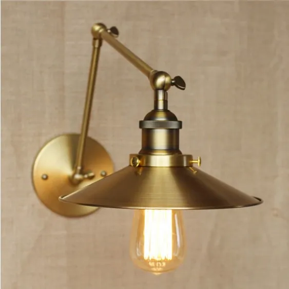 Винтажный настенный светильник IWHD из латуни с длинной рукояткой s для дома