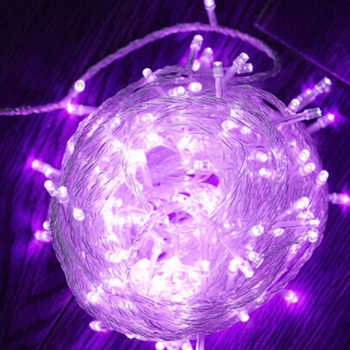 Purple 220V Светодиодные строки светильник уличный 100 длиной 50 м/возможностью погружения на глубину до 30 м 20 м 10 м струны светильник декор для вечерние праздничные Свадебные Сад Рождественский Сказочный фон гирлянда - Испускаемый цвет: Purple