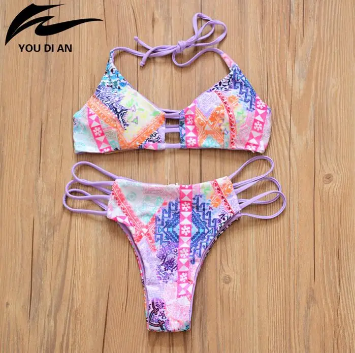 Youdian 2017 новый сексуальный короткий топ bikinis женщины купальники push up ретро женский