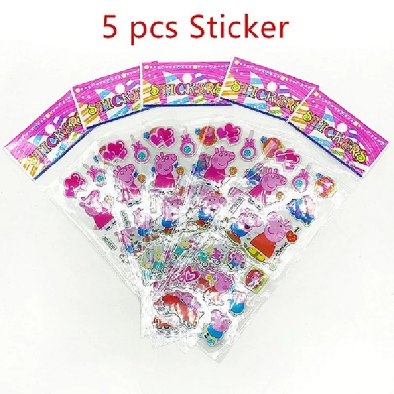 5 piece a random Свинка Пеппа Джордж свинка детские плюшевые игрушки для девочек и мальчиков милый детский сад сумка Рюкзак кошелек деньги школьная сумка телефон сумка куклы - Цвет: 5 piece a random
