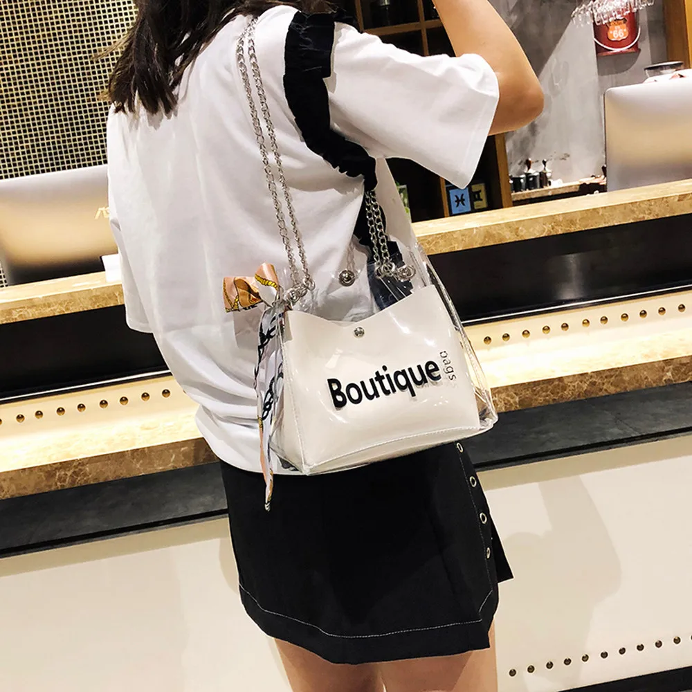 Модная женская прозрачная сумка на плечо пляжная мессенджер Bolsa Feminina Прямая
