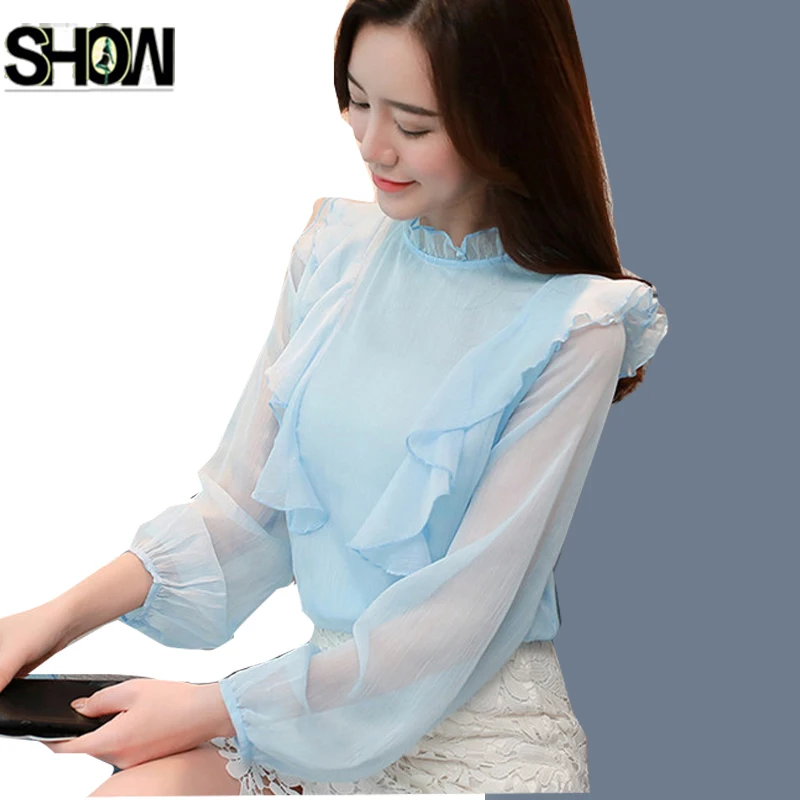 Милые Гофрированные Топы Новинка Лидер продаж Для женщин Чистый свежий одежды