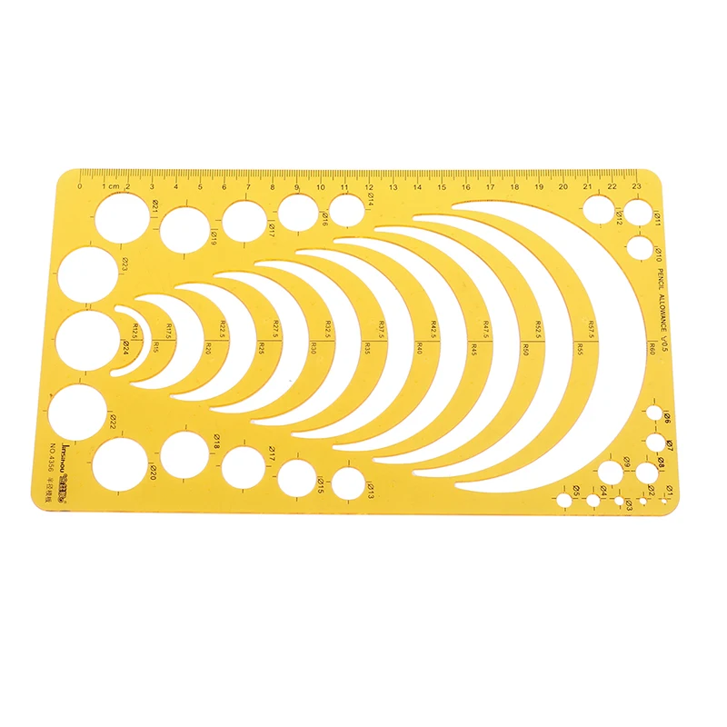 1 шт. желтые резиновые шаблоны линейка измерительный инструмент для рисования