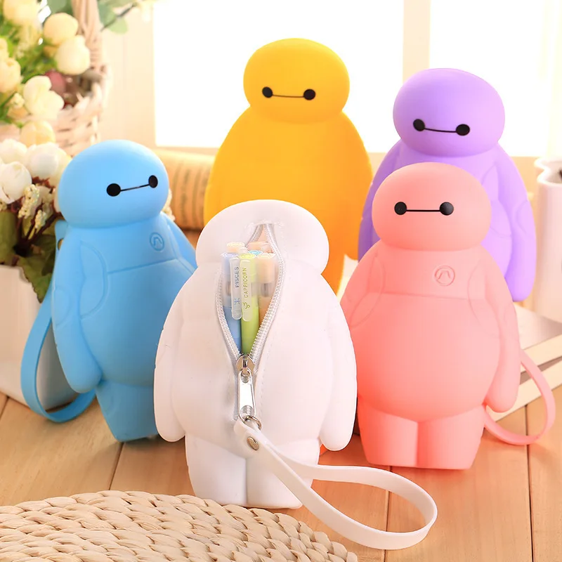 Baymax силиконовые водонепроницаемый пенал Kawaii Девушка мешок розовый милый большой