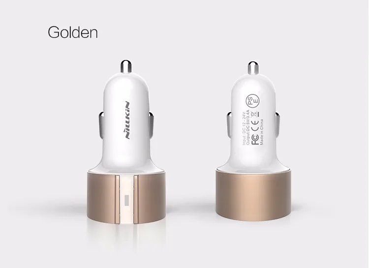 Автомобильное зарядное устройство Nillkin Зарядное устройство на 2-портный Dual USB Порты и разъёмы для iPhone 6 7 Выход 5V 3.4A авто зарядное устройство для зарядки разъем адаптера для iPad Pro Mini 4 чехол из ПВХ для Oneplus 3