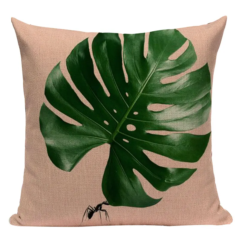 Monstera Подушка растения подушки домашний Декор 45 см x 45 см квадратный откидной 1 боковой Чехол для подушки с принтом чехол на заказ подушки - Цвет: L282-10