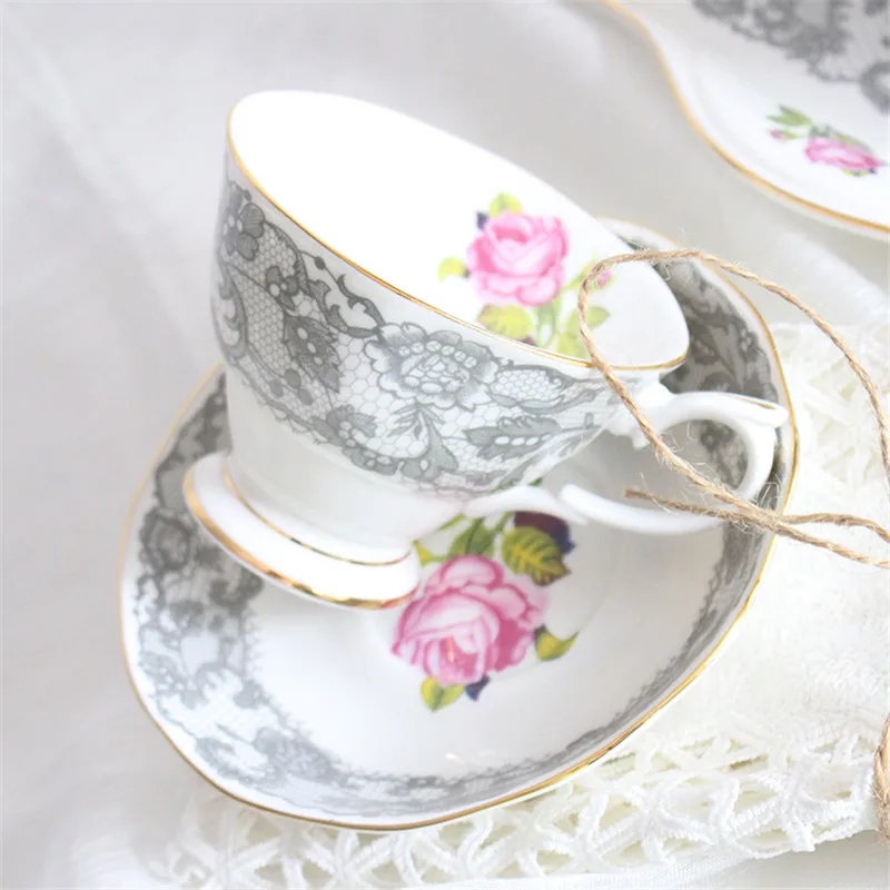 Европейский кружевной узор креативная кофейная чашка и блюдце набор для