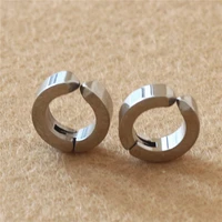 size 4mm9mm round trendy brief 316l stainless steel vacuum plating men earring clips earrings jewelry no fade