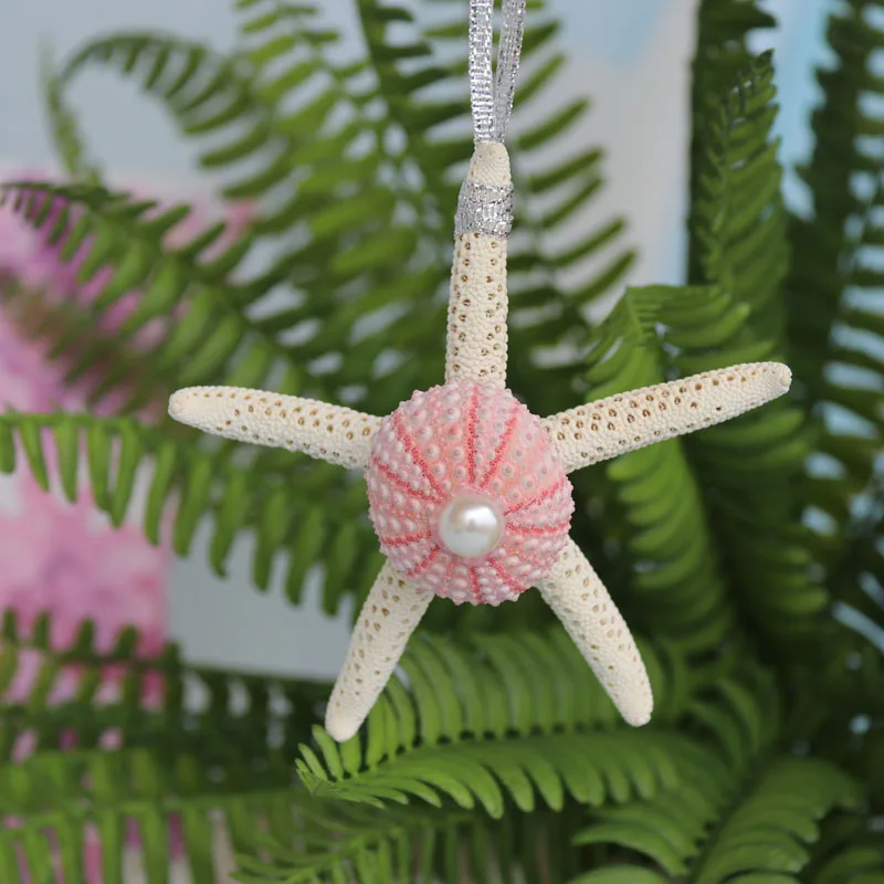 

Free Shipping(6pcs/lot)Pink Sea Urchin Christmas Pendant&Drop Ornaments Natural Shell&Conch Handmade Party DIY Decor