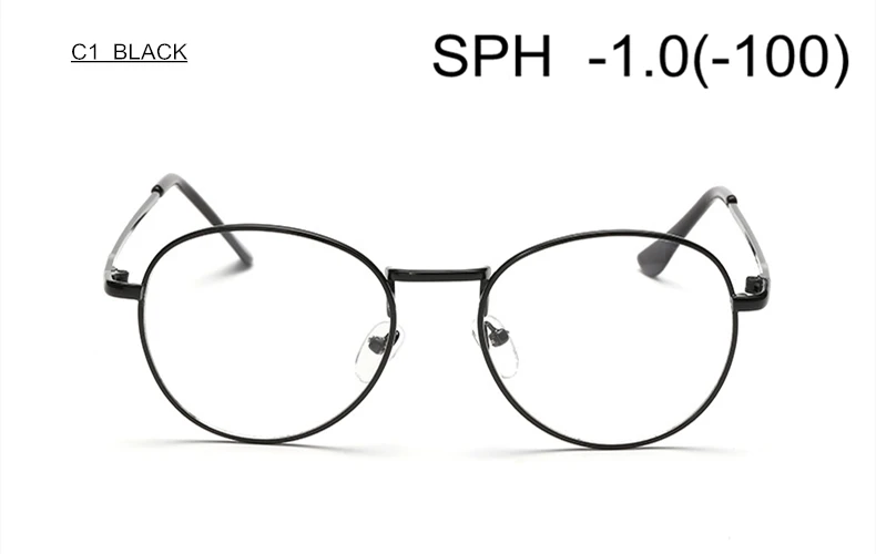 C1 (-1.0) SUMONDY диоптрий SPH-1,0 до-4,0 очки для близорукости для мужчин и женщин металлическая оправа Очки для близоруких очки по рецепту UF18 - Цвет оправы: C1 (-1.0)