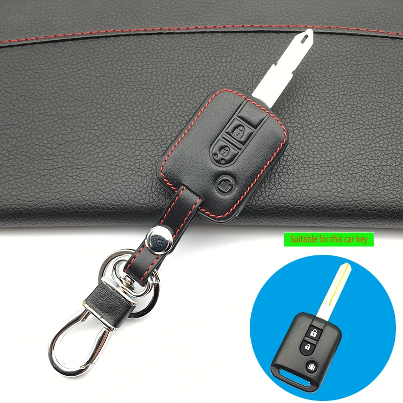2/3 кнопки натуральная кожа чехол для автомобильного ключа брелок Nissan Navara Qashqai Micra