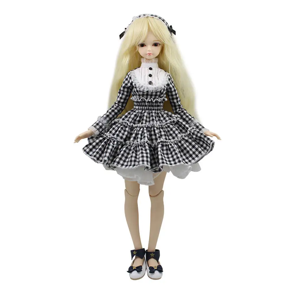 Like a picture Fortune Days 1/4 MMGIRL BJD кукла 45 см шарнирное тело с ручной макияжем reborn girls eye черная клетчатая принцесса кукла платье подарочная игрушка - Цвет: Like a picture